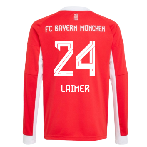 2025-2026 Bayern Munich Long Sleeve Home Shirt (Kids) (Laimer 24)