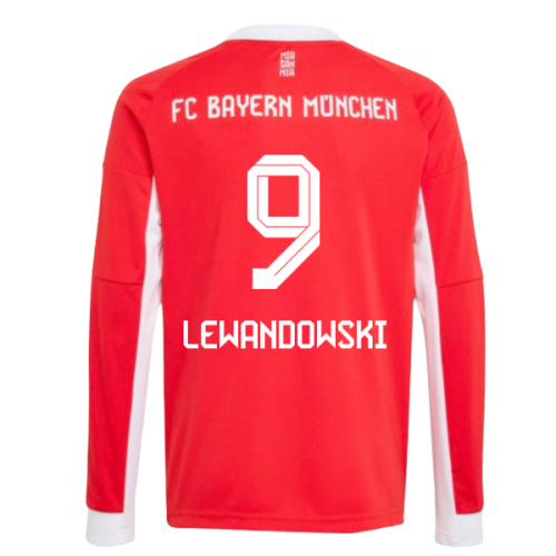 2025-2026 Bayern Munich Long Sleeve Home Shirt (Kids) (Lewandowski 9)