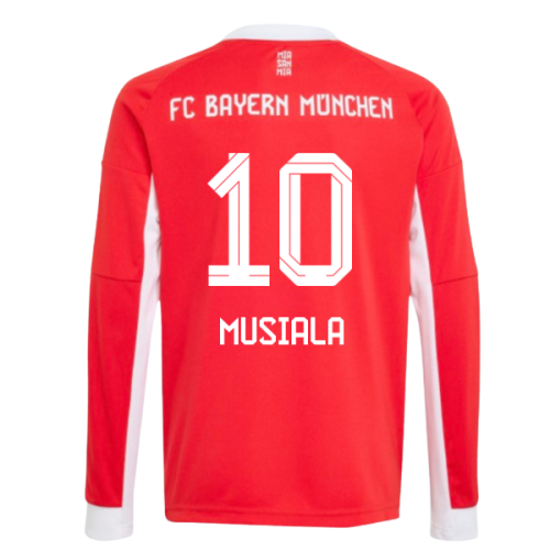 2025-2026 Bayern Munich Long Sleeve Home Shirt (Kids) (Musiala 10)