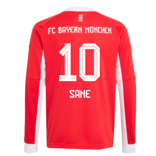 2025-2026 Bayern Munich Long Sleeve Home Shirt (Kids) (Sane 10)