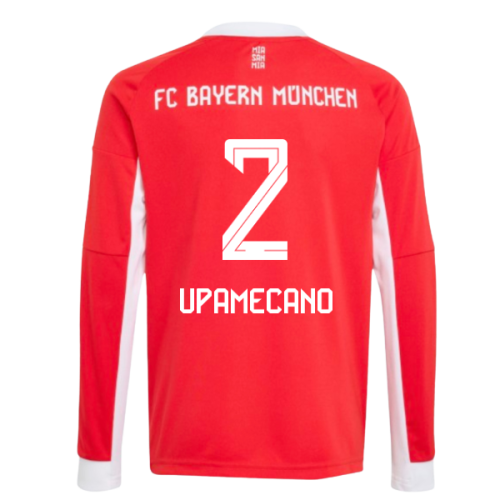 2025-2026 Bayern Munich Long Sleeve Home Shirt (Kids) (Upamecano 2)