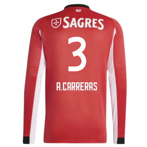 2025-2026 Benfica Long Sleeve Home Shirt (A.Carreras 3)