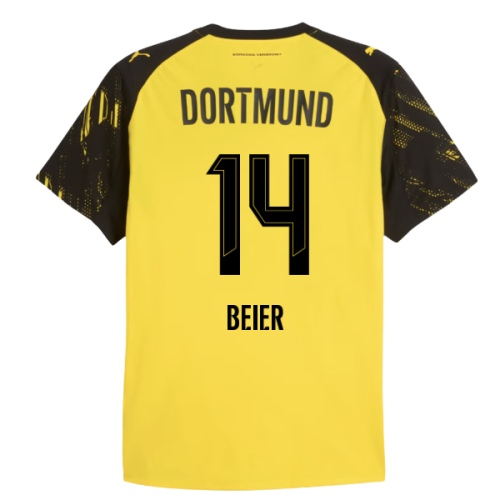 2025-2026 Borussia Dortmund Authentic Home Shirt (Beier 14)