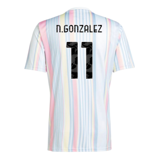 2025-2026 Juventus Pre-Match Shirt (White) (N.Gonzalez 11)