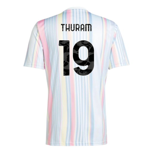 2025-2026 Juventus Pre-Match Shirt (White) (Thuram 19)
