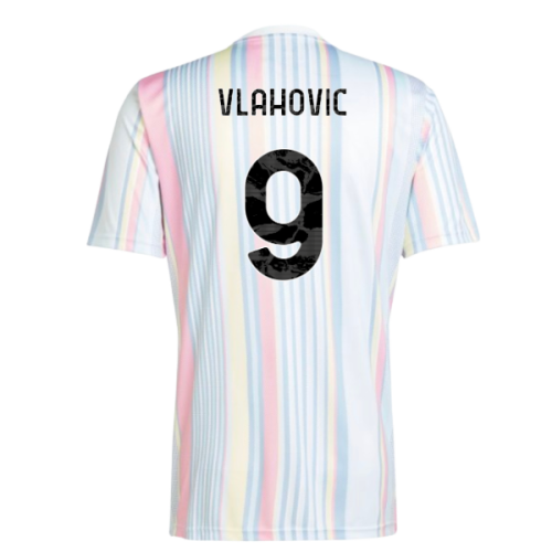 2025-2026 Juventus Pre-Match Shirt (White) (Vlahovic 9)