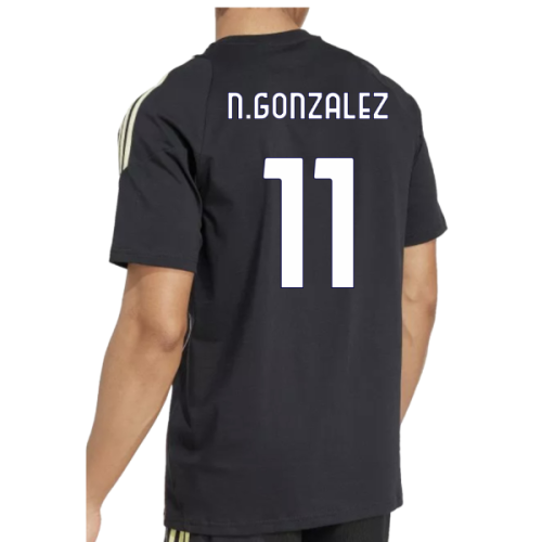 2025-2026 Juventus Training Tee (Black) (N.Gonzalez 11)