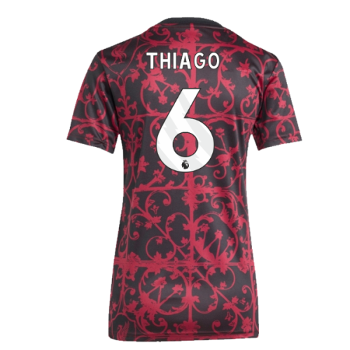 2025-2026 Liverpool Pre-Match Shirt (Black) - Womens (Thiago 6)