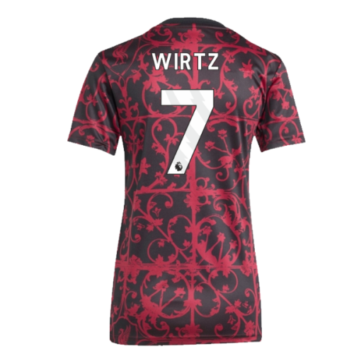 2025-2026 Liverpool Pre-Match Shirt (Black) - Womens (Wirtz 7)