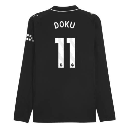 2025-2026 Man City Authentic Long Sleeve Away Shirt (Doku 11)