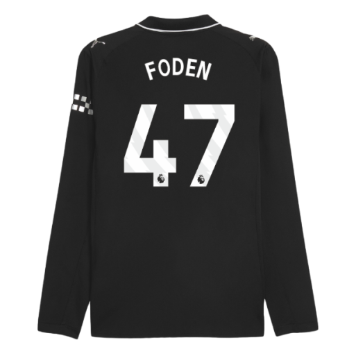 2025-2026 Man City Authentic Long Sleeve Away Shirt (Foden 47)