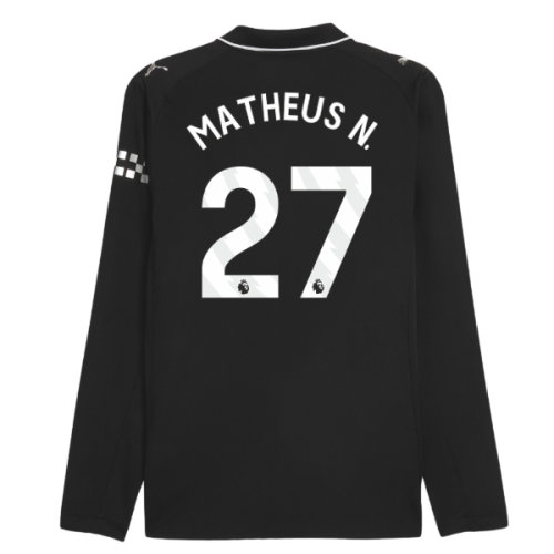 2025-2026 Man City Authentic Long Sleeve Away Shirt (Matheus N. 27)