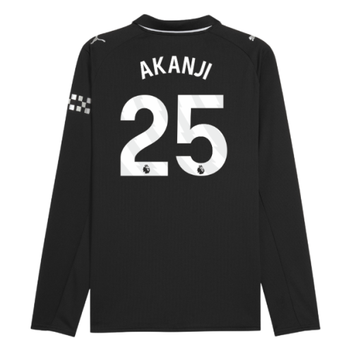 2025-2026 Man City Long Sleeve Away Shirt (Akanji 25)