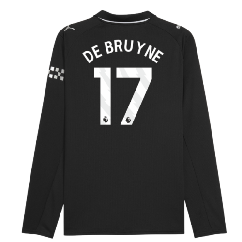 2025-2026 Man City Long Sleeve Away Shirt (De Bruyne 17)