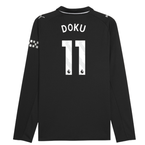 2025-2026 Man City Long Sleeve Away Shirt (Doku 11)