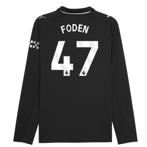 2025-2026 Man City Long Sleeve Away Shirt (Foden 47)
