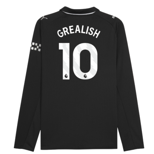 2025-2026 Man City Long Sleeve Away Shirt (Grealish 10)