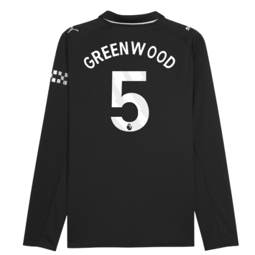 2025-2026 Man City Long Sleeve Away Shirt (Greenwood 5)