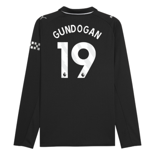 2025-2026 Man City Long Sleeve Away Shirt (Gundogan 19)