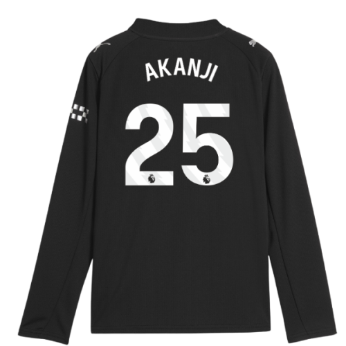 2025-2026 Man City Long Sleeve Away Shirt (Kids) (Akanji 25)