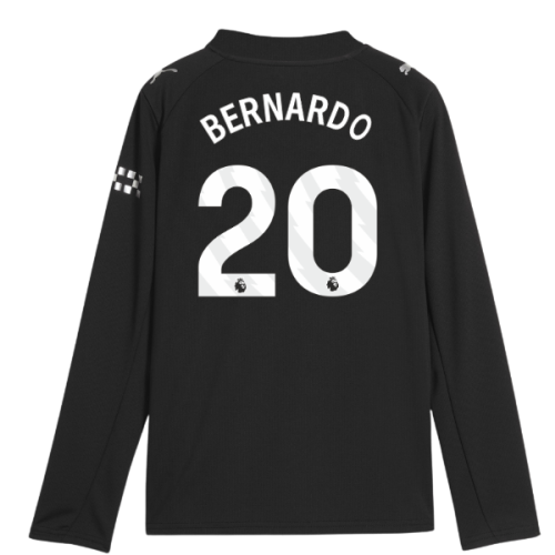 2025-2026 Man City Long Sleeve Away Shirt (Kids) (Bernardo 20)