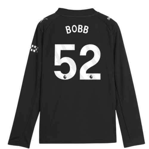 2025-2026 Man City Long Sleeve Away Shirt (Kids) (Bobb 52)
