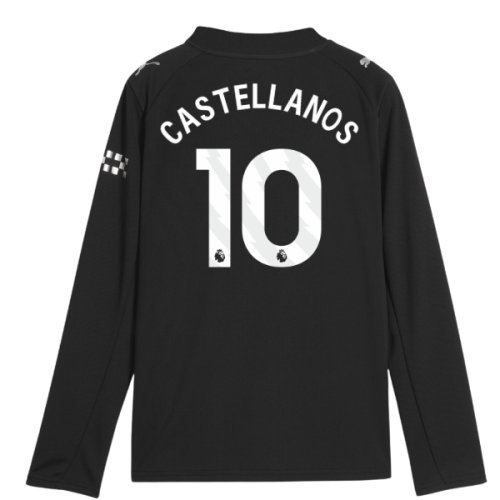 2025-2026 Man City Long Sleeve Away Shirt (Kids) (Castellanos 10)