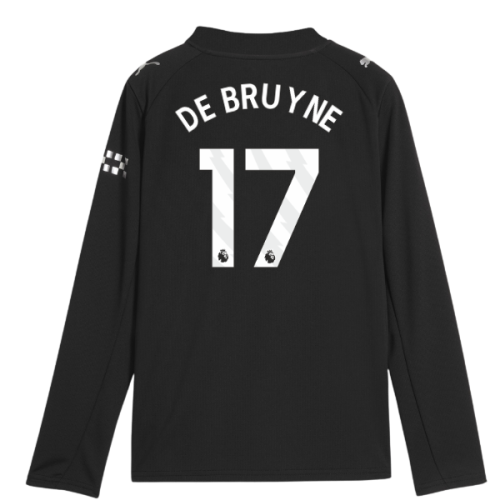 2025-2026 Man City Long Sleeve Away Shirt (Kids) (De Bruyne 17)