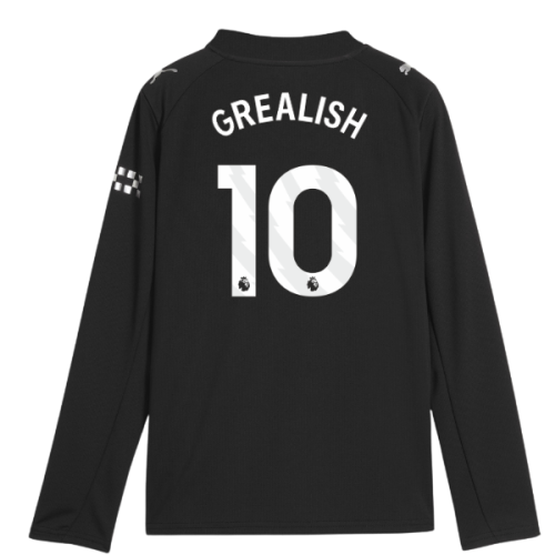 2025-2026 Man City Long Sleeve Away Shirt (Kids) (Grealish 10)