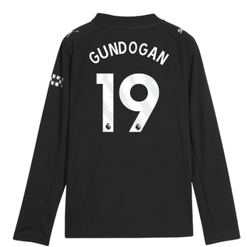 2025-2026 Man City Long Sleeve Away Shirt (Kids) (Gundogan 19)
