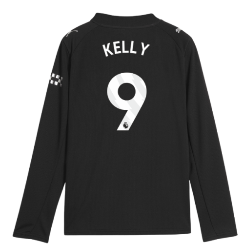 2025-2026 Man City Long Sleeve Away Shirt (Kids) (Kelly 9)
