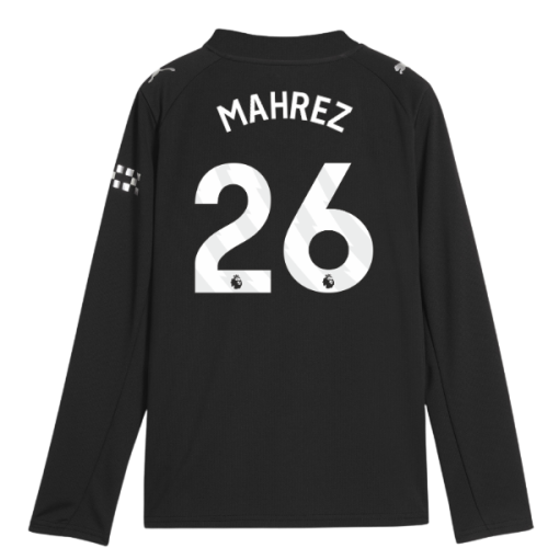 2025-2026 Man City Long Sleeve Away Shirt (Kids) (Mahrez 26)