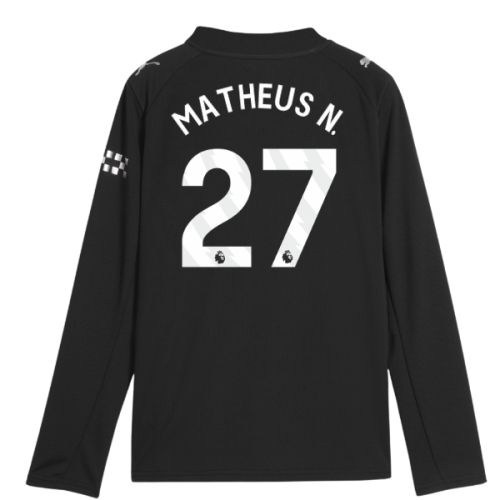 2025-2026 Man City Long Sleeve Away Shirt (Kids) (Matheus N. 27)