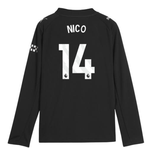 2025-2026 Man City Long Sleeve Away Shirt (Kids) (Nico 14)