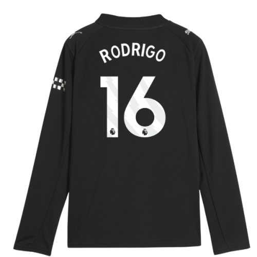2025-2026 Man City Long Sleeve Away Shirt (Kids) (Rodrigo 16)