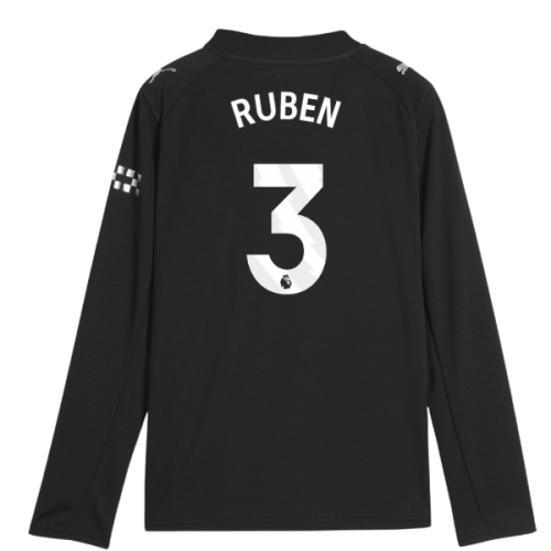 2025-2026 Man City Long Sleeve Away Shirt (Kids) (Ruben 3)
