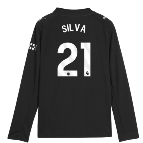 2025-2026 Man City Long Sleeve Away Shirt (Kids) (Silva 21)