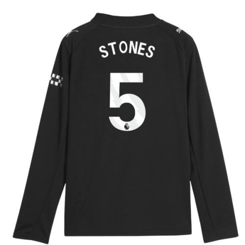 2025-2026 Man City Long Sleeve Away Shirt (Kids) (Stones 5)