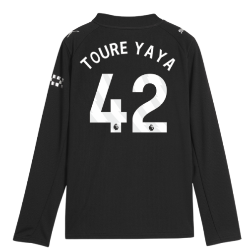 2025-2026 Man City Long Sleeve Away Shirt (Kids) (Toure Yaya 42)