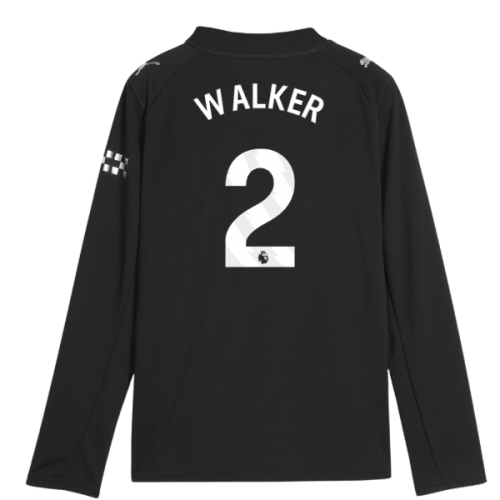 2025-2026 Man City Long Sleeve Away Shirt (Kids) (Walker 2)