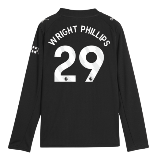 2025-2026 Man City Long Sleeve Away Shirt (Kids) (Wright Phillips 29)