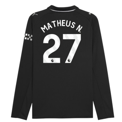 2025-2026 Man City Long Sleeve Away Shirt (Matheus N. 27)