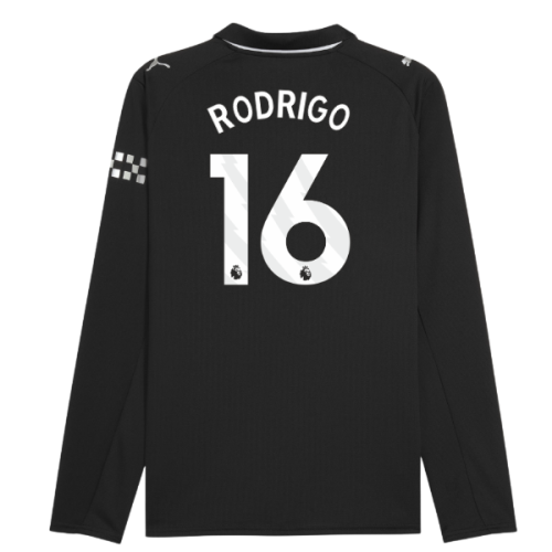 2025-2026 Man City Long Sleeve Away Shirt (Rodrigo 16)