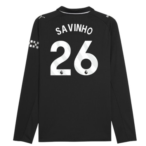 2025-2026 Man City Long Sleeve Away Shirt (Savinho 26)