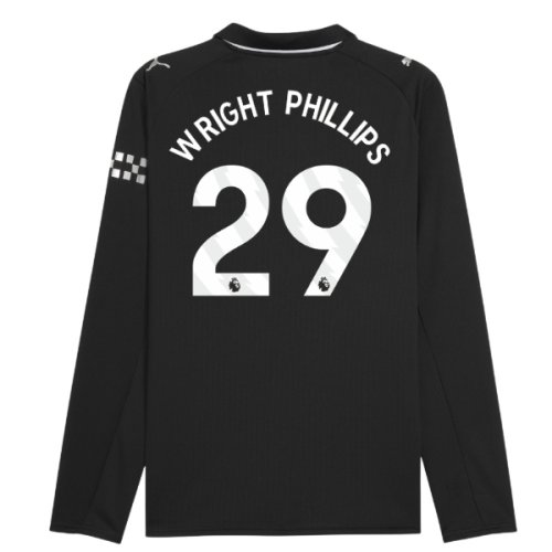 2025-2026 Man City Long Sleeve Away Shirt (Wright Phillips 29)