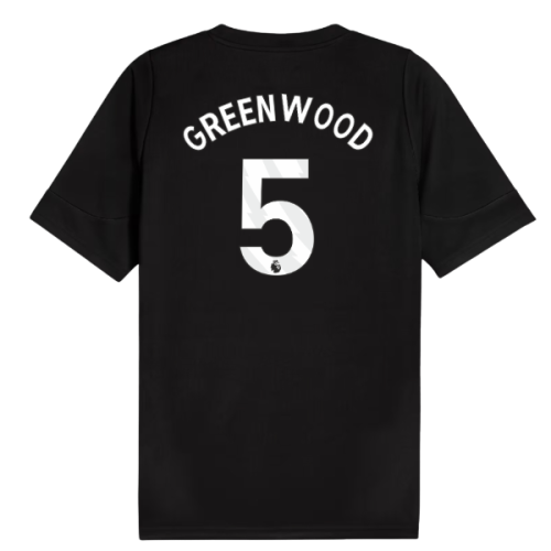 2025-2026 Man City Training Jersey (Black) (Greenwood 5)