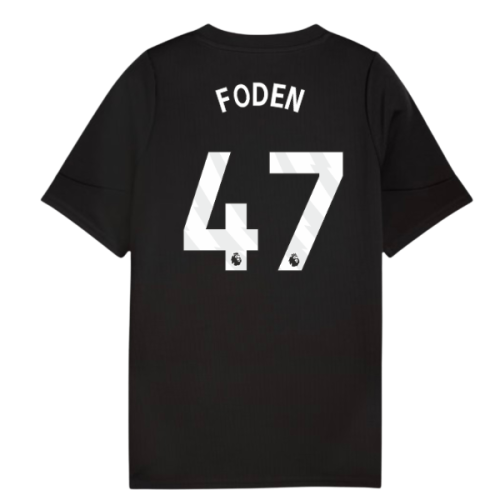 2025-2026 Man City Training Jersey (Black) - Kids (Foden 47)