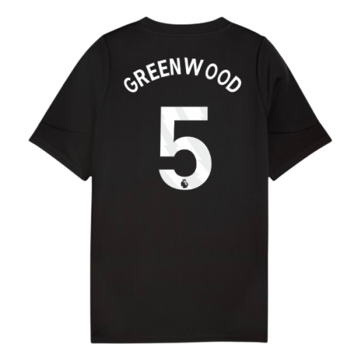2025-2026 Man City Training Jersey (Black) - Kids (Greenwood 5)