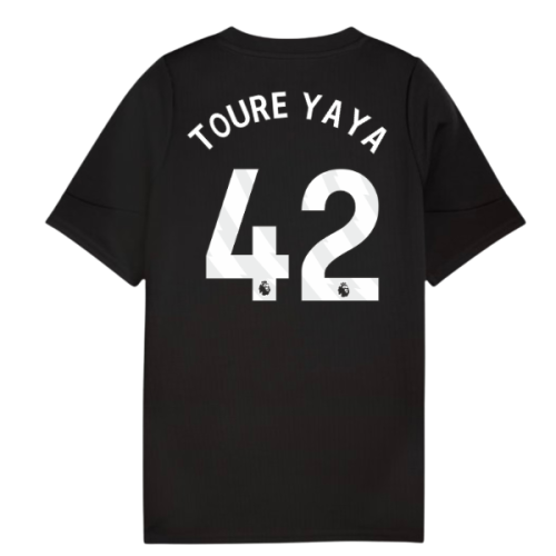 2025-2026 Man City Training Jersey (Black) - Kids (Toure Yaya 42)
