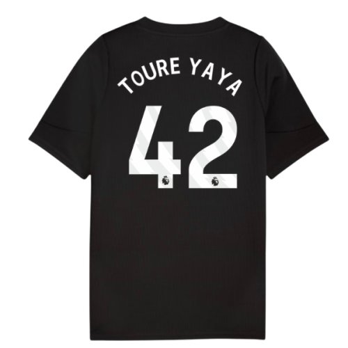 2025-2026 Man City Training Jersey (Black) - Kids (Toure Yaya 42)
